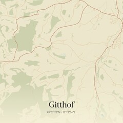 Vintage map of Gitthof, Austria.