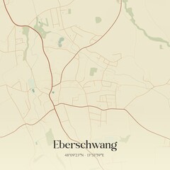 Fototapeta premium Vintage map of Eberschwang, Austria.