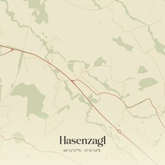 Vintage map of Hasenzagl, Austria.