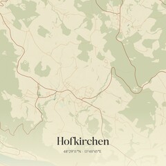 Vintage map of Hofkirchen, Austria.