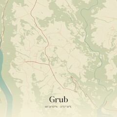 Vintage map of Grub, Austria.