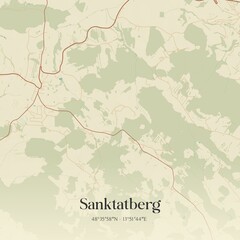 Vintage map of Sanktatberg, Austria.