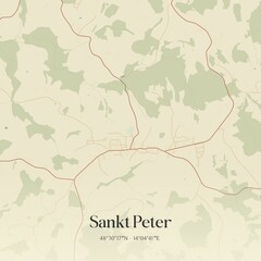 Obraz premium Vintage map of Sankt Peter, Austria.