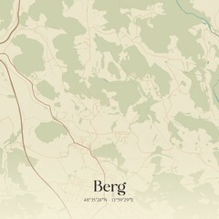 Vintage map of Berg, Austria.