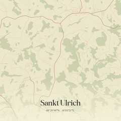 Obraz premium Vintage map of Sankt Ulrich, Austria.