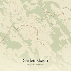 Vintage map of Sarleinsbach, Austria.