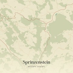Vintage map of Sprinzenstein, Austria.