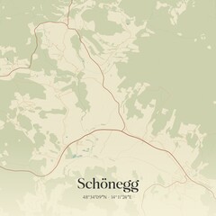 Fototapeta premium Vintage map of Schönegg, Austria.
