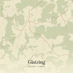 Vintage map of Glatzing, Austria.