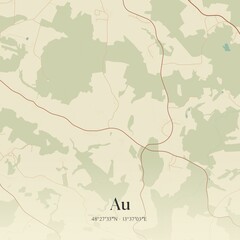 Fototapeta premium Vintage map of Au, Austria.