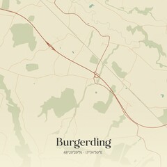 Vintage map of Burgerding, Austria.
