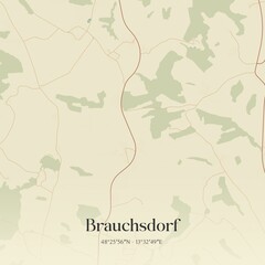 Vintage map of Brauchsdorf, Austria.