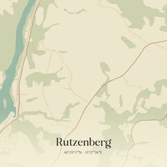 Obraz premium Vintage map of Rutzenberg, Austria.