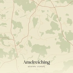 Vintage map of Amelreiching, Austria.