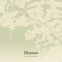Vintage map of Blumau, Austria.