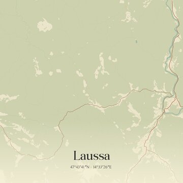 Vintage map of Laussa, Austria.