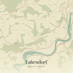 Vintage map of Lahrndorf, Austria.