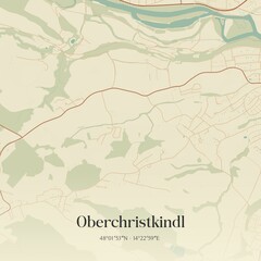 Fototapeta premium Vintage map of Oberchristkindl, Austria.