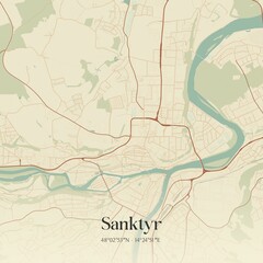 Vintage map of Sanktyr, Austria.
