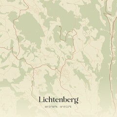 Fototapeta premium Vintage map of Lichtenberg, Austria.