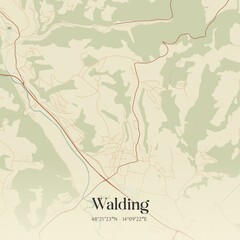 Vintage map of Walding, Austria.