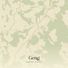 Vintage map of Geng, Austria.