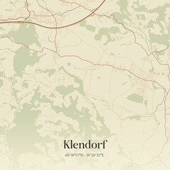 Fototapeta premium Vintage map of Klendorf, Austria.