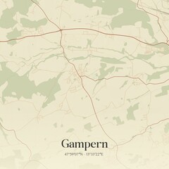 Vintage map of Gampern, Austria.