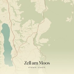 Obraz premium Vintage map of Zell am Moos, Austria.