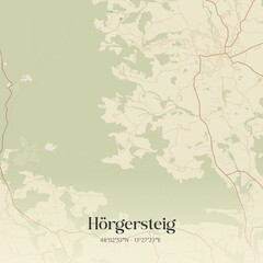 Vintage map of Hörgersteig, Austria.