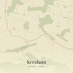 Fototapeta premium Vintage map of Krexham, Austria.