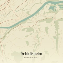 Fototapeta premium Vintage map of Schleißheim, Austria.