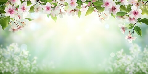 Obraz premium Delicate floral illustration showcases graceful flowers in soft, airy hues, ideal for greeting cards and invites celebrating Women’s Day and Mother's Day