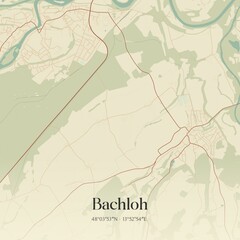 Vintage map of Bachloh, Austria.