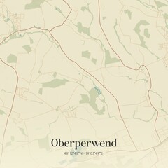 Vintage map of Oberperwend, Austria.