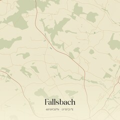 Fototapeta premium Vintage map of Fallsbach, Austria.