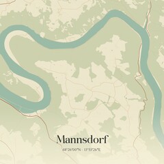 Vintage map of Mannsdorf, Austria.