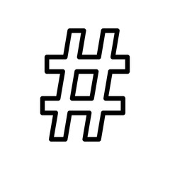 hashtag iconVector illustration in black