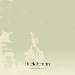 Vintage map of Hacklbrunn, Austria.