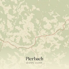 Obraz premium Vintage map of Pierbach, Austria.
