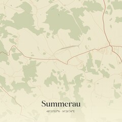 Vintage map of Summerau, Austria.