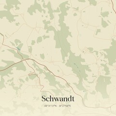 Obraz premium Vintage map of Schwandt, Austria.