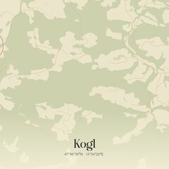 Vintage map of Kogl, Austria.