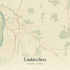 Obraz premium Vintage map of Laakirchen, Austria.