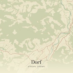 Vintage map of Dorf, Austria.