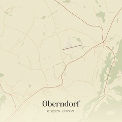 Vintage map of Oberndorf, Austria.