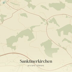 Vintage map of Sanktinerkirchen, Austria.