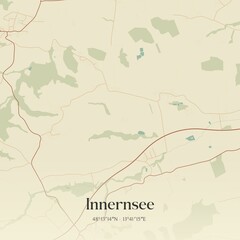 Vintage map of Innernsee, Austria.