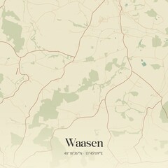 Vintage map of Waasen, Austria.