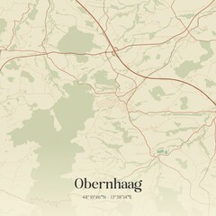 Vintage map of Obernhaag, Austria.